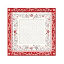 Housse de coussin Jacquard de la collection de Noël Minuit, coloris Ecru Rouge