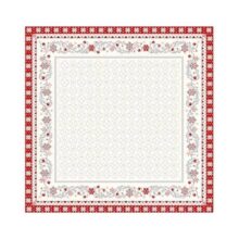 Housse de coussin Jacquard de la collection de Noël Minuit, coloris Ecru Rouge