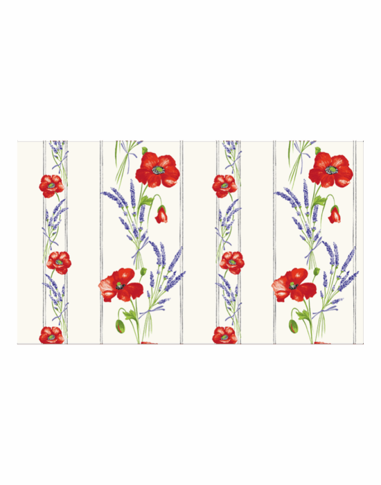 Tissu au mètre - Coquelicot Lavande
