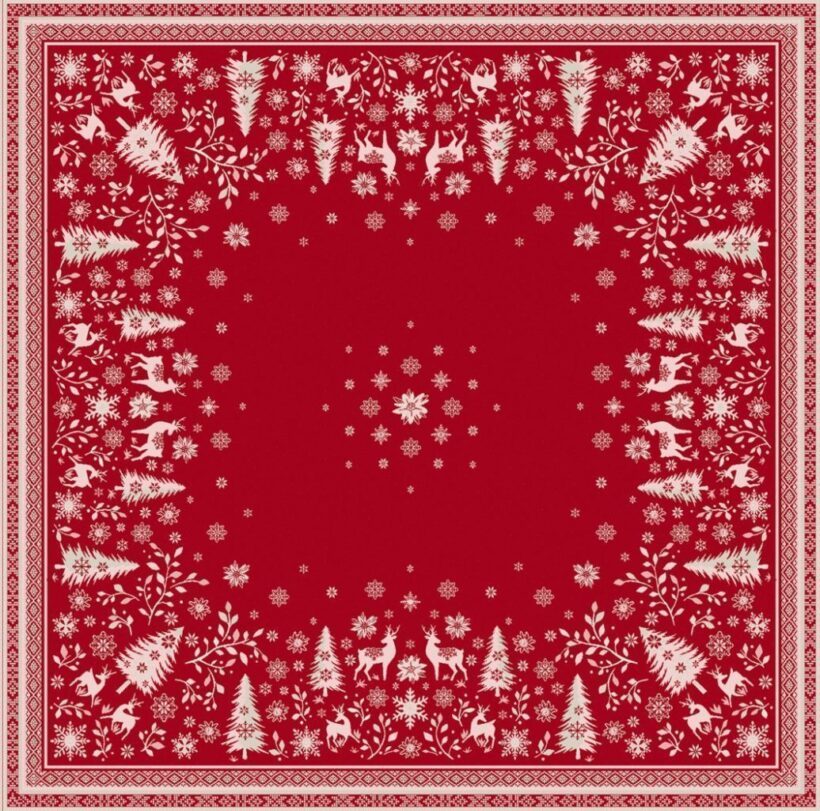 Tapis de table tissé jacquard de la collection Noël Vallée de la couleur