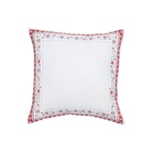 Housse de coussin Jacquard de la collection de Noël Minuit, coloris Ecru Rouge
