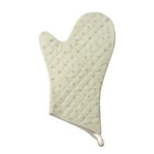 Gant-Calisson-ecru beige Gant de cuisine en coton Beige écru avec motifs Calissons