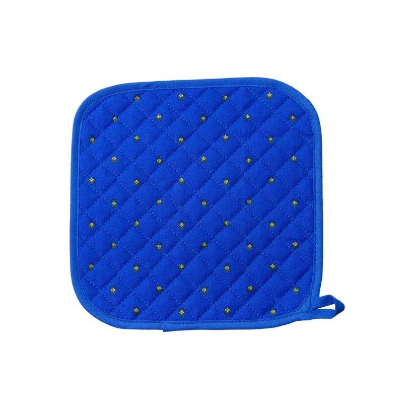 manique en coton bleu jaune