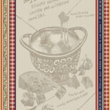 Jacquard kitchen tea towel, Fondue pattern.