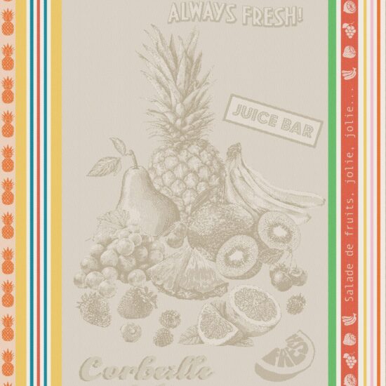Torchon tissé Jacquard, motif Tuttifrutti