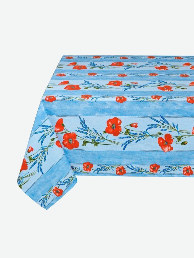 Nappe Linéaire Coquelicot Bleu Ciel