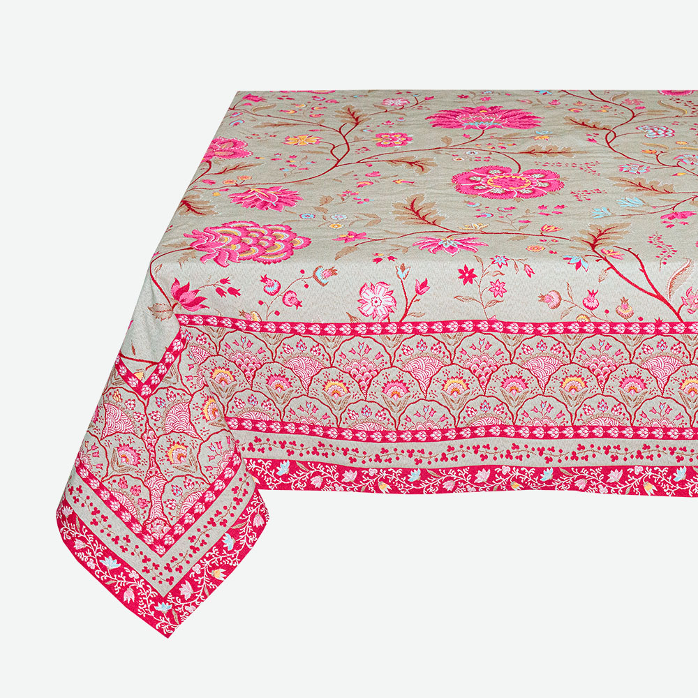 Nappe 145×145 cm – Jacquard Montespan Lin Rose – Edition Limitée